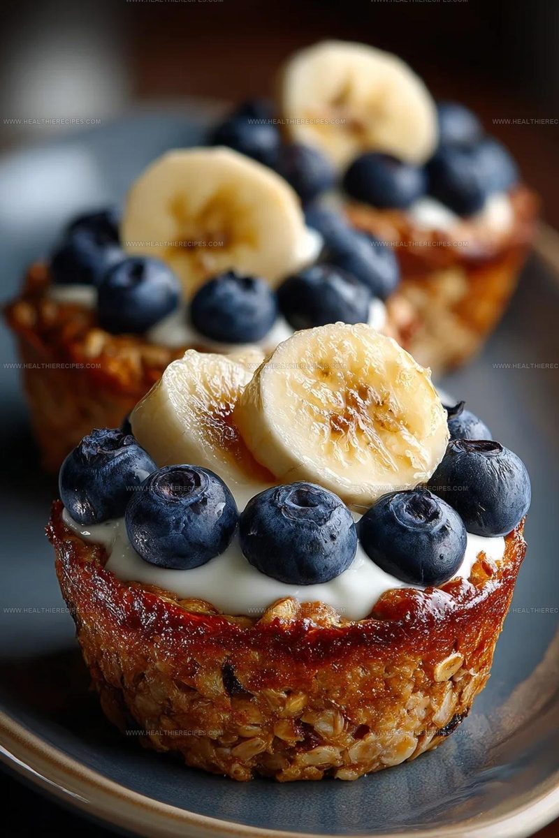 2460094 Baked Oatmeal Cups with Blueberry and Banana Recipe